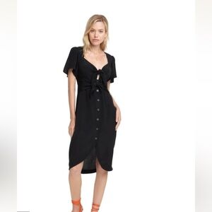 ASTR The Label Black Button Down COLE MIDI DRESS Size Small